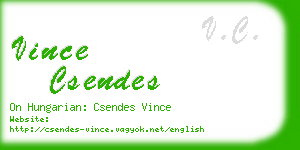 vince csendes business card